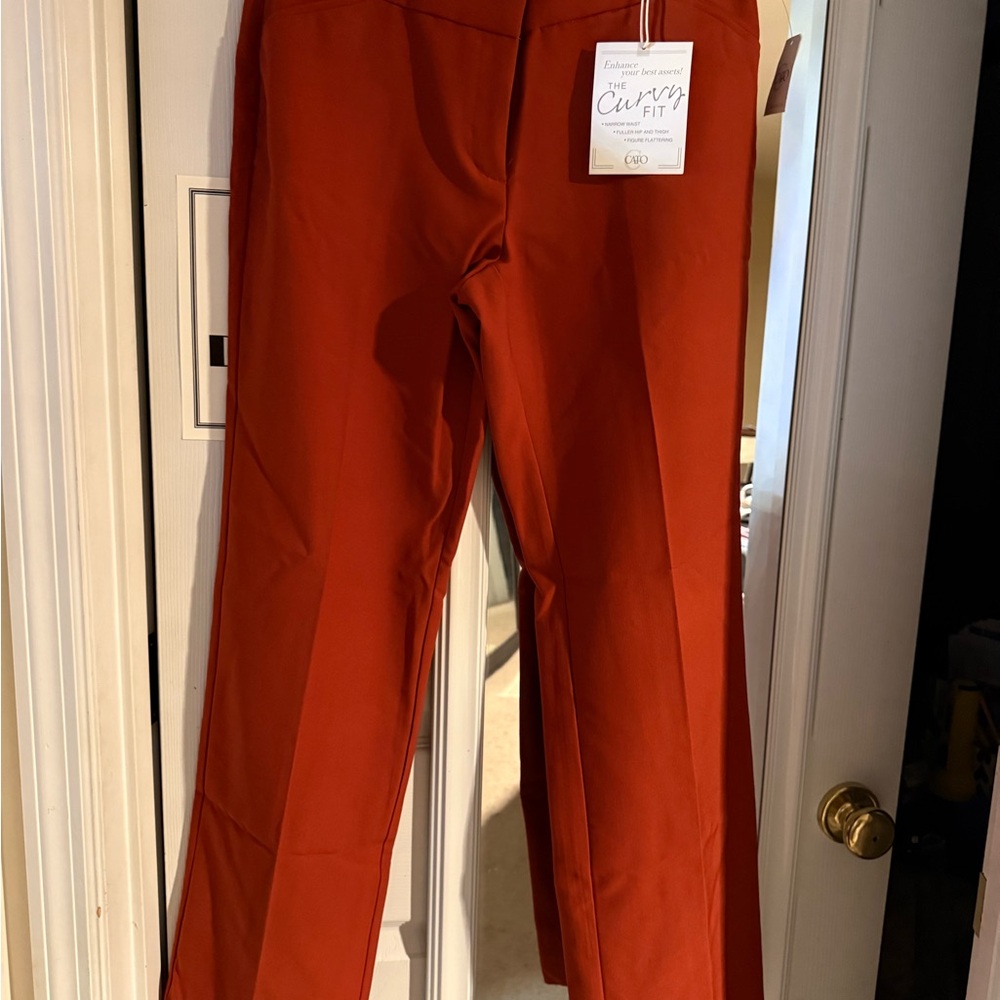 Cato Rust Straight-Leg Curvy Fit Pants
